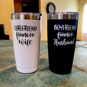 Wedding tumblers for bride and groom